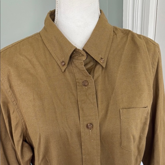 L.L. Bean Soft Classic Tan Shirt Dress Long Sleeve NWOT Size 14 - Picture 2 of 5